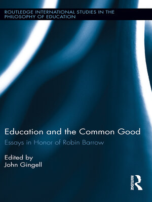 cover image of Education and the Common Good